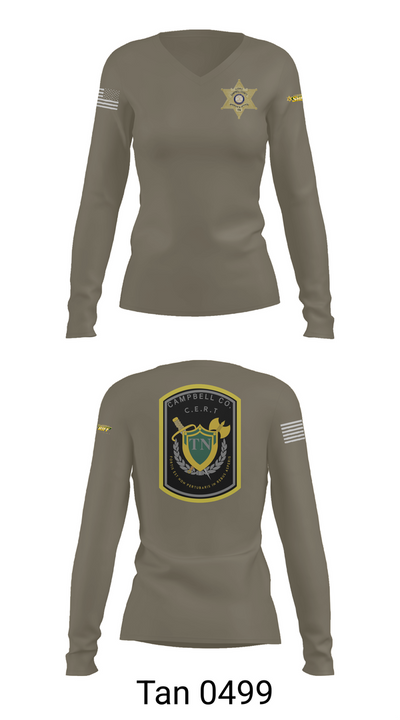 C.C.S.O. CERT 25474985 Women's Long Sleeve V-neck Shirt - 73