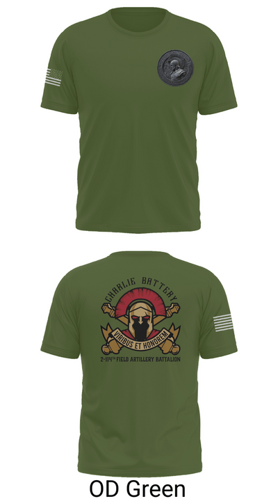 Charlie Battery 2-114th FA 47332730 Short Sleeve Performance Shirt - 53