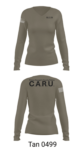 Womens Long Sleeve Vneck Shirt, Prince George's County Police CARU, Police, Teamtime, Team time, sublimation, custom sports apparel, team uniforms, spirit wear, spiritwear, sports uniforms, custom shirts, team store, custom team store, fundraiser sports, apparel fundraiser