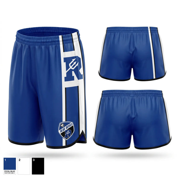 Womens Shorts, Reading Blue Devils, Men's Soccer, Teamtime, Team time, sublimation, custom sports apparel, team uniforms, spirit wear, spiritwear, sports uniforms, custom shirts, team store, custom team store, fundraiser sports, apparel fundraiser