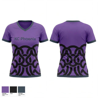 Womens Short Sleeve Vneck Shirt, KC Phoenix, Softball, Teamtime, Team time, sublimation, custom sports apparel, team uniforms, spirit wear, spiritwear, sports uniforms, custom shirts, team store, custom team store, fundraiser sports, apparel fundraiser