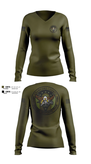 Womens Long Sleeve Vneck Shirt, Crawford County Special Response Team, Police, Teamtime, Team time, sublimation, custom sports apparel, team uniforms, spirit wear, spiritwear, sports uniforms, custom shirts, team store, custom team store, fundraiser sports, apparel fundraiser