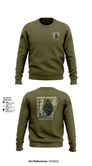 Crew Neck Sweatshirt, 16th Drug Task Force, Police, Teamtime, Team time, sublimation, custom sports apparel, team uniforms, spirit wear, spiritwear, sports uniforms, custom shirts, team store, custom team store, fundraiser sports, apparel fundraiser