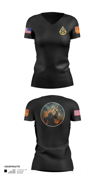 HHB, 31st ADA BDE 93964777 Women's Short Sleeve V-neck Shirt - 21