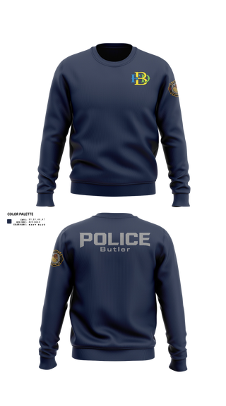 Crew Neck Sweatshirt, Butler Police Department, Police, Teamtime, Team time, sublimation, custom sports apparel, team uniforms, spirit wear, spiritwear, sports uniforms, custom shirts, team store, custom team store, fundraiser sports, apparel fundraiser