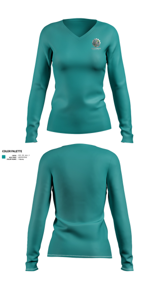 Womens Long Sleeve Vneck Shirt, Odysseus Robotics, , Teamtime, Team time, sublimation, custom sports apparel, team uniforms, spirit wear, spiritwear, sports uniforms, custom shirts, team store, custom team store, fundraiser sports, apparel fundraiser