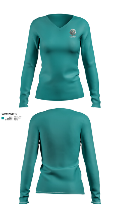 Odysseus Robotics Women's Long Sleeve V-neck Shirt - 21