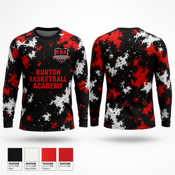 Long Sleeve Performance Shirt, Burton Basketball Academy, Men's Basketball, Teamtime, Team time, sublimation, custom sports apparel, team uniforms, spirit wear, spiritwear, sports uniforms, custom shirts, team store, custom team store, fundraiser sports, apparel fundraiser