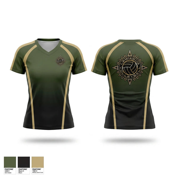 Womens Short Sleeve Vneck Shirt, LAWAKUA, Women's Volleyball, Teamtime, Team time, sublimation, custom sports apparel, team uniforms, spirit wear, spiritwear, sports uniforms, custom shirts, team store, custom team store, fundraiser sports, apparel fundraiser