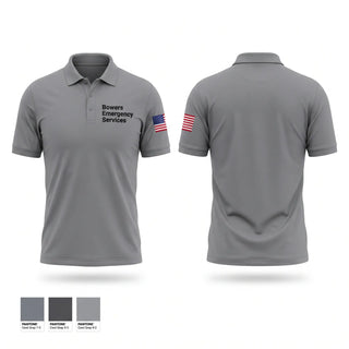 Short Sleeve Performance Polo, Bowers Emergency Services, EMS/EMT, Teamtime, Team time, sublimation, custom sports apparel, team uniforms, spirit wear, spiritwear, sports uniforms, custom shirts, team store, custom team store, fundraiser sports, apparel fundraiser
