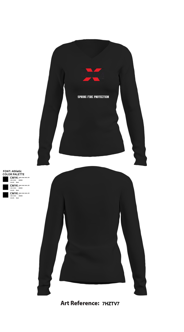 Womens Long Sleeve Vneck Shirt, SPRINX FIRE PROTECTION, , Teamtime, Team time, sublimation, custom sports apparel, team uniforms, spirit wear, spiritwear, sports uniforms, custom shirts, team store, custom team store, fundraiser sports, apparel fundraiser