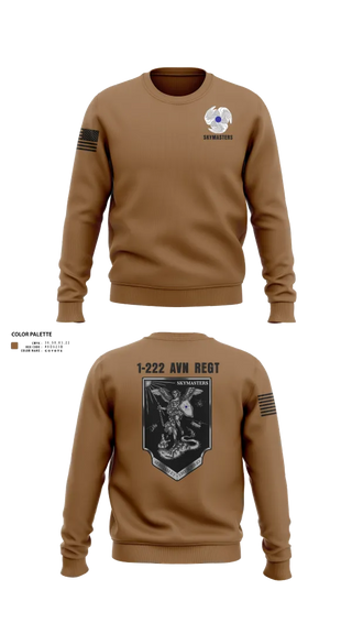 Crew Neck Sweatshirt, 1-222 Aviaition Regiment, Army, Teamtime, Team time, sublimation, custom sports apparel, team uniforms, spirit wear, spiritwear, sports uniforms, custom shirts, team store, custom team store, fundraiser sports, apparel fundraiser