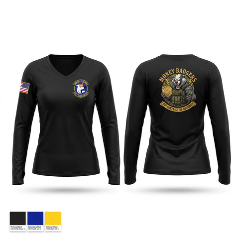 Womens Long Sleeve Vneck Shirt, 81st Contracting Squadron, Air Force, Teamtime, Team time, sublimation, custom sports apparel, team uniforms, spirit wear, spiritwear, sports uniforms, custom shirts, team store, custom team store, fundraiser sports, apparel fundraiser