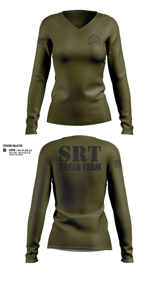 Womens Long Sleeve Vneck Shirt, Denver Special Response Team, Police, Teamtime, Team time, sublimation, custom sports apparel, team uniforms, spirit wear, spiritwear, sports uniforms, custom shirts, team store, custom team store, fundraiser sports, apparel fundraiser