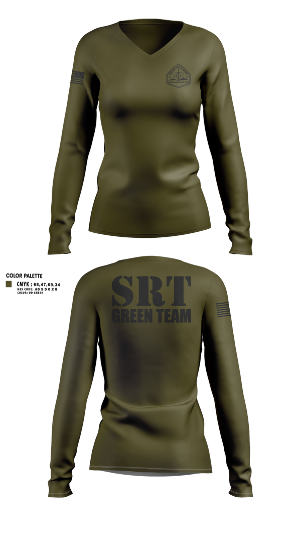 Womens Long Sleeve Vneck Shirt, Denver Special Response Team, Police, Teamtime, Team time, sublimation, custom sports apparel, team uniforms, spirit wear, spiritwear, sports uniforms, custom shirts, team store, custom team store, fundraiser sports, apparel fundraiser