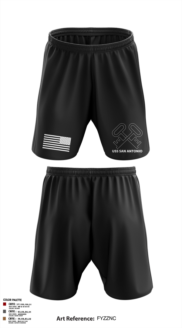 Athletic Shorts With Pockets, Uss San Antonio, Navy, Teamtime, Team time, sublimation, custom sports apparel, team uniforms, spirit wear, spiritwear, sports uniforms, custom shirts, team store, custom team store, fundraiser sports, apparel fundraiser