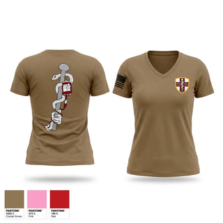 Womens Short Sleeve Vneck Shirt, 7220th Medical Support Unit, Army, Teamtime, Team time, sublimation, custom sports apparel, team uniforms, spirit wear, spiritwear, sports uniforms, custom shirts, team store, custom team store, fundraiser sports, apparel fundraiser