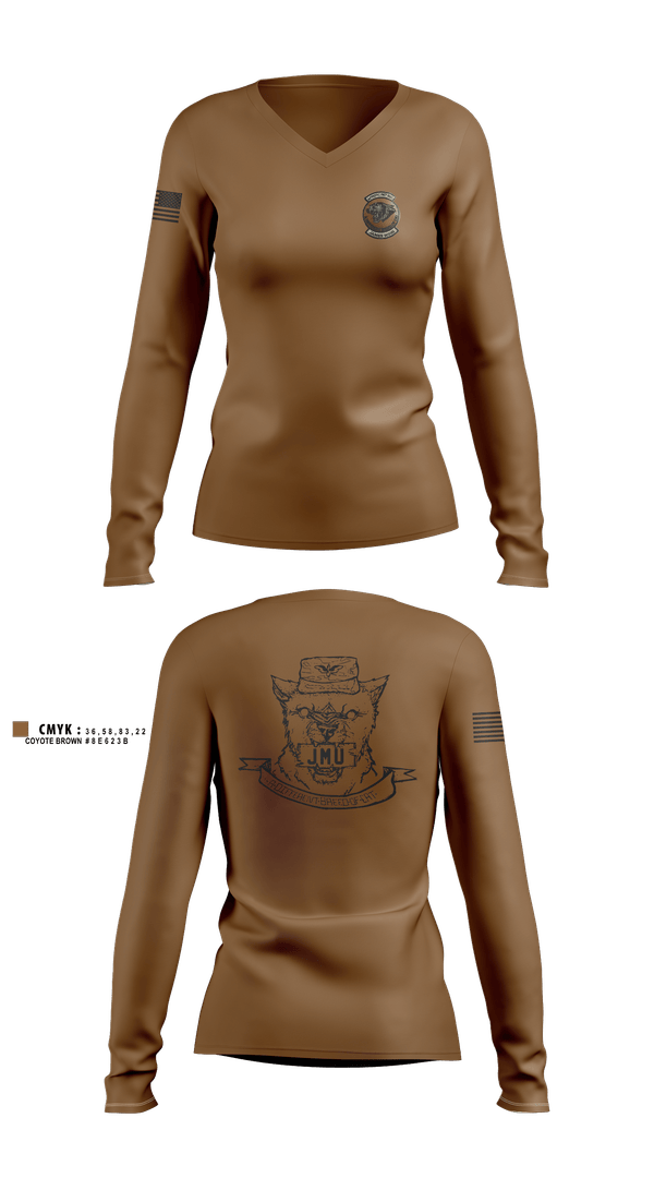 Womens Long Sleeve Vneck Shirt, DET 890 JMU, Air Force, Teamtime, Team time, sublimation, custom sports apparel, team uniforms, spirit wear, spiritwear, sports uniforms, custom shirts, team store, custom team store, fundraiser sports, apparel fundraiser