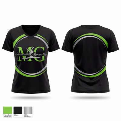 Momentum Gymnastics 56951495 Women's Short Sleeve V-neck Shirt - 1