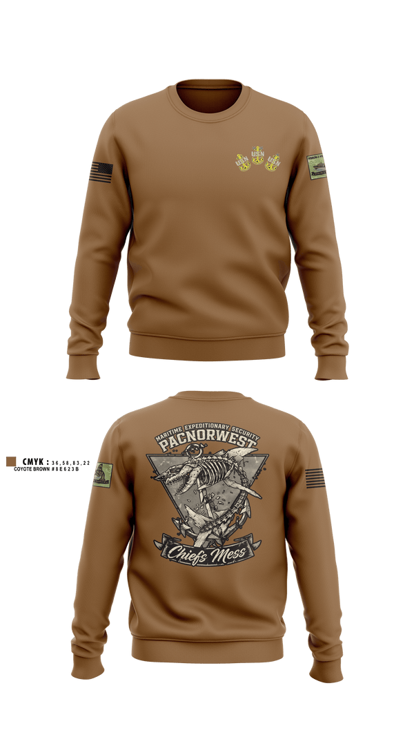 Crew Neck Sweatshirt, MES PACNORWEST HVU  Chiefs Mess, Navy, Teamtime, Team time, sublimation, custom sports apparel, team uniforms, spirit wear, spiritwear, sports uniforms, custom shirts, team store, custom team store, fundraiser sports, apparel fundraiser