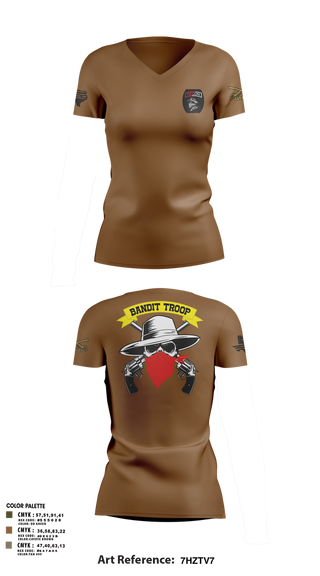 Womens Short Sleeve Vneck Shirt, 6-9 bandit troop, , Teamtime, Team time, sublimation, custom sports apparel, team uniforms, spirit wear, spiritwear, sports uniforms, custom shirts, team store, custom team store, fundraiser sports, apparel fundraiser