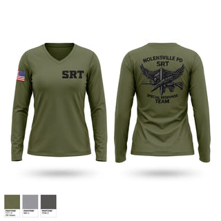 Womens Long Sleeve Vneck Shirt, SRT, Police, Teamtime, Team time, sublimation, custom sports apparel, team uniforms, spirit wear, spiritwear, sports uniforms, custom shirts, team store, custom team store, fundraiser sports, apparel fundraiser