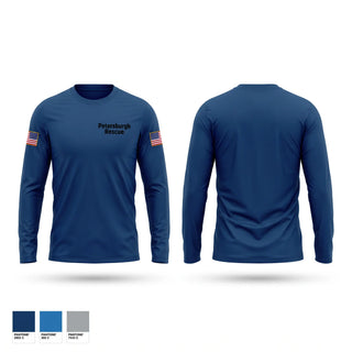 Long Sleeve Performance Shirt, Petersburgh Rescue, EMS/EMT, Teamtime, Team time, sublimation, custom sports apparel, team uniforms, spirit wear, spiritwear, sports uniforms, custom shirts, team store, custom team store, fundraiser sports, apparel fundraiser