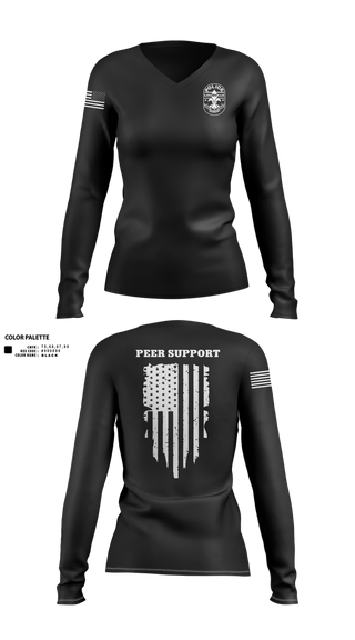 Womens Long Sleeve Vneck Shirt, LMPD HSO TACMED, Police, Teamtime, Team time, sublimation, custom sports apparel, team uniforms, spirit wear, spiritwear, sports uniforms, custom shirts, team store, custom team store, fundraiser sports, apparel fundraiser