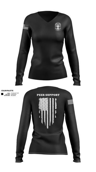 LMPD PEER SUPPORT 60613190 Women's Long Sleeve V-neck Shirt - 40