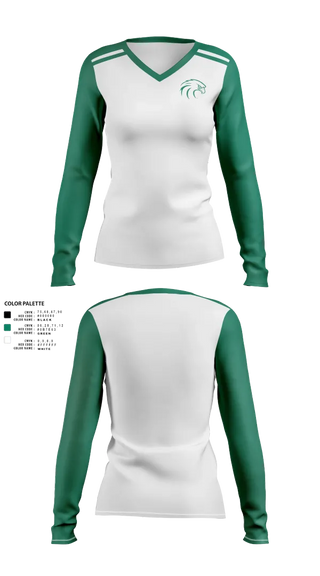 Womens Long Sleeve Vneck Shirt, NSU Riverhawks Football, , Teamtime, Team time, sublimation, custom sports apparel, team uniforms, spirit wear, spiritwear, sports uniforms, custom shirts, team store, custom team store, fundraiser sports, apparel fundraiser
