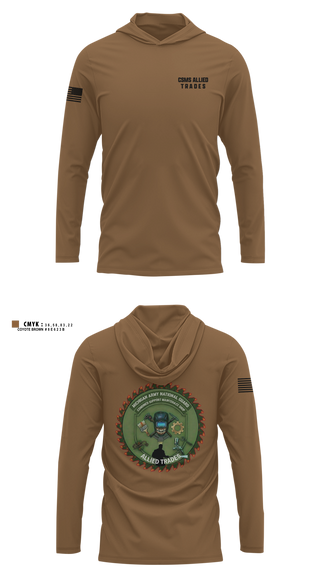 Long Sleeve Performance Shirt with hood, CSMS ALLIED TRADES, National Guard, Teamtime, Team time, sublimation, custom sports apparel, team uniforms, spirit wear, spiritwear, sports uniforms, custom shirts, team store, custom team store, fundraiser sports, apparel fundraiser