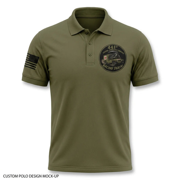 Short Sleeve Performance Polo, 441st Ground Ambulance, Army, Teamtime, Team time, sublimation, custom sports apparel, team uniforms, spirit wear, spiritwear, sports uniforms, custom shirts, team store, custom team store, fundraiser sports, apparel fundraiser