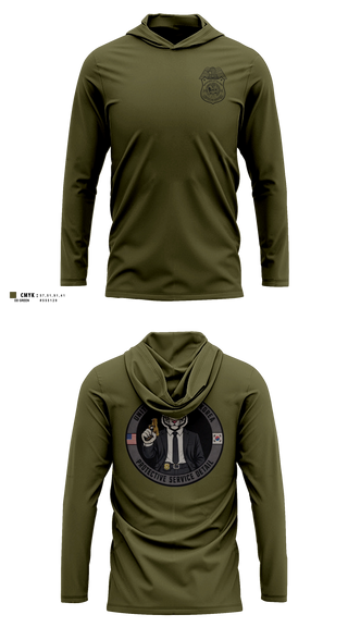 Long Sleeve hooded sunshirt, USFK PSD, Army, Teamtime, Team time, sublimation, custom sports apparel, team uniforms, spirit wear, spiritwear, sports uniforms, custom shirts, team store, custom team store, fundraiser sports, apparel fundraiser