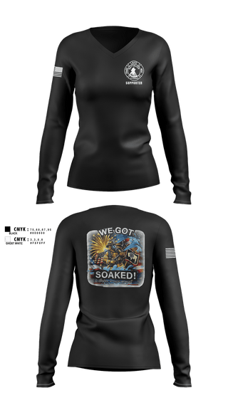 Womens Long Sleeve Vneck Shirt, Lander rural fire, Fire Department, Teamtime, Team time, sublimation, custom sports apparel, team uniforms, spirit wear, spiritwear, sports uniforms, custom shirts, team store, custom team store, fundraiser sports, apparel fundraiser