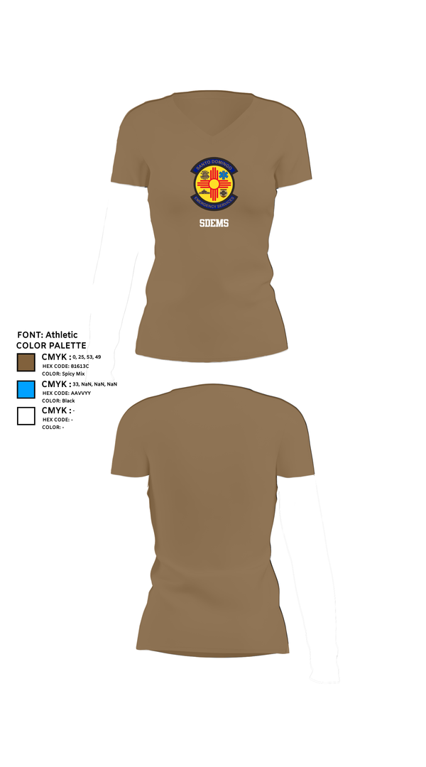 Womens Short Sleeve Vneck Shirt, SDEMS, , Teamtime, Team time, sublimation, custom sports apparel, team uniforms, spirit wear, spiritwear, sports uniforms, custom shirts, team store, custom team store, fundraiser sports, apparel fundraiser
