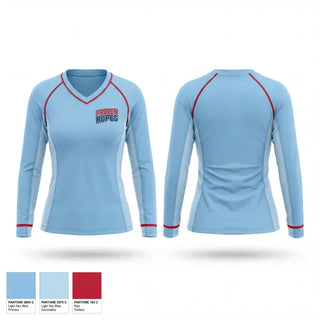 Womens Long Sleeve Vneck Shirt, Frozen Ropes, Baseball, Teamtime, Team time, sublimation, custom sports apparel, team uniforms, spirit wear, spiritwear, sports uniforms, custom shirts, team store, custom team store, fundraiser sports, apparel fundraiser