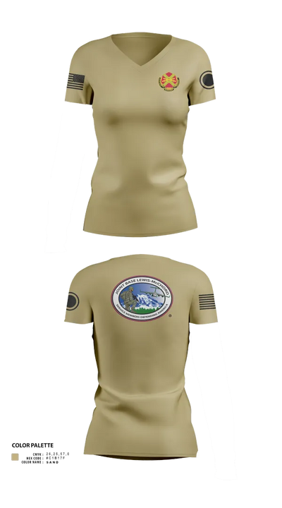 JBLM GARRISON 60276293 Women's Short Sleeve V-neck Shirt - 21