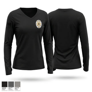 Womens Long Sleeve Vneck Shirt, Crime Suppression Unit, Police, Teamtime, Team time, sublimation, custom sports apparel, team uniforms, spirit wear, spiritwear, sports uniforms, custom shirts, team store, custom team store, fundraiser sports, apparel fundraiser