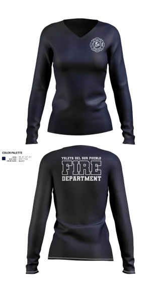 Womens Long Sleeve Vneck Shirt, Tribal Fire Department, , Teamtime, Team time, sublimation, custom sports apparel, team uniforms, spirit wear, spiritwear, sports uniforms, custom shirts, team store, custom team store, fundraiser sports, apparel fundraiser