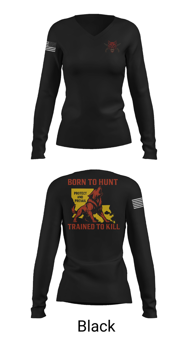Womens Long Sleeve Vneck Shirt, 239th Military Police Company, , Teamtime, Team time, sublimation, custom sports apparel, team uniforms, spirit wear, spiritwear, sports uniforms, custom shirts, team store, custom team store, fundraiser sports, apparel fundraiser