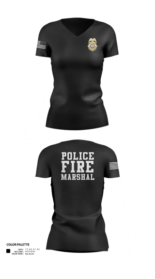 Womens Short Sleeve Vneck Shirt, Falls Church Fire Marshal, Fire Department, Teamtime, Team time, sublimation, custom sports apparel, team uniforms, spirit wear, spiritwear, sports uniforms, custom shirts, team store, custom team store, fundraiser sports, apparel fundraiser