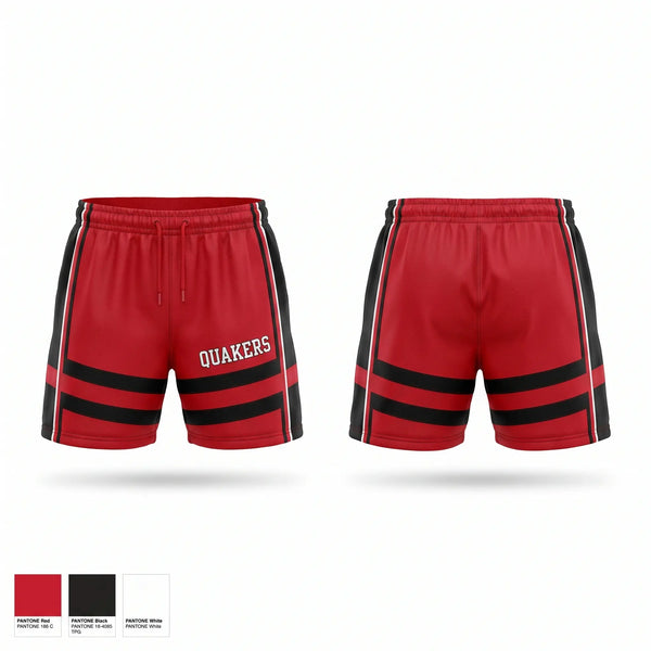 Athletic Shorts With Pockets, Quakers, Softball, Teamtime, Team time, sublimation, custom sports apparel, team uniforms, spirit wear, spiritwear, sports uniforms, custom shirts, team store, custom team store, fundraiser sports, apparel fundraiser