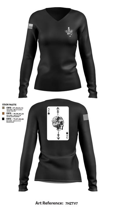 Savages 37324693 Women's Long Sleeve V-neck Shirt - 4