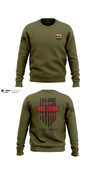 Crew Neck Sweatshirt, Big Iron, Fire Department, Teamtime, Team time, sublimation, custom sports apparel, team uniforms, spirit wear, spiritwear, sports uniforms, custom shirts, team store, custom team store, fundraiser sports, apparel fundraiser