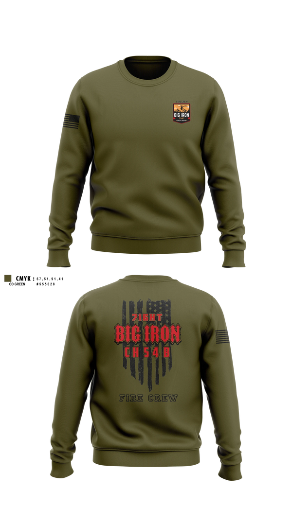 Crew Neck Sweatshirt, Big Iron, Fire Department, Teamtime, Team time, sublimation, custom sports apparel, team uniforms, spirit wear, spiritwear, sports uniforms, custom shirts, team store, custom team store, fundraiser sports, apparel fundraiser