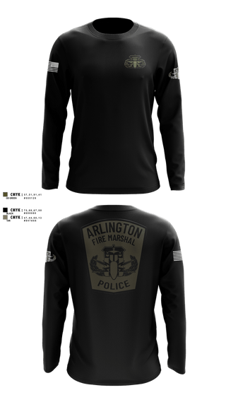 Long Sleeve Performance Shirt, Arlington County Bomb Squad, Fire Department, Teamtime, Team time, sublimation, custom sports apparel, team uniforms, spirit wear, spiritwear, sports uniforms, custom shirts, team store, custom team store, fundraiser sports, apparel fundraiser