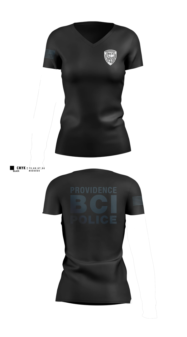 Womens Short Sleeve Vneck Shirt, Providence Police BCI, Police, Teamtime, Team time, sublimation, custom sports apparel, team uniforms, spirit wear, spiritwear, sports uniforms, custom shirts, team store, custom team store, fundraiser sports, apparel fundraiser