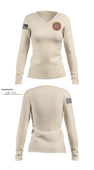Womens Long Sleeve Vneck Shirt, Cherrydale Volunteer Fire Department, , Teamtime, Team time, sublimation, custom sports apparel, team uniforms, spirit wear, spiritwear, sports uniforms, custom shirts, team store, custom team store, fundraiser sports, apparel fundraiser