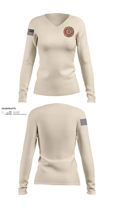 Cherrydale Volunteer Fire Department 44534080 Women's Long Sleeve V-neck Shirt - 21