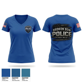 Womens Short Sleeve Vneck Shirt, Broken bow police department, Police, Teamtime, Team time, sublimation, custom sports apparel, team uniforms, spirit wear, spiritwear, sports uniforms, custom shirts, team store, custom team store, fundraiser sports, apparel fundraiser